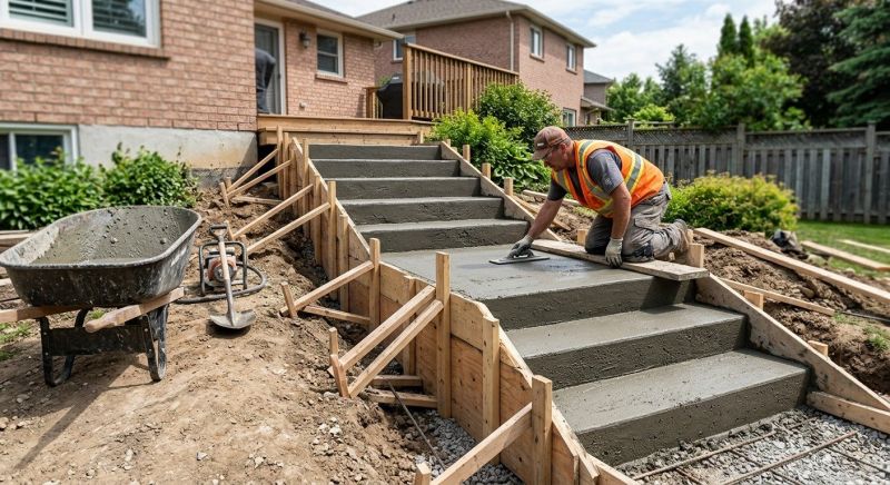 Poured Steps Installation in Davis County, UT
